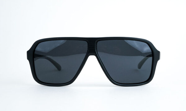 Matte Black Polarized Aviator sunglasses for oval faces