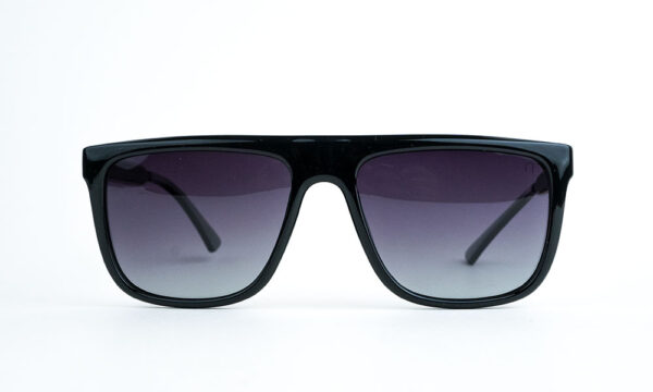 Square Black Polarized green lens square sunglass for round faces
