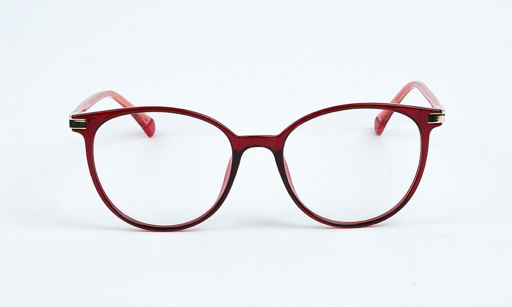 Transparent Red Prescription Frame