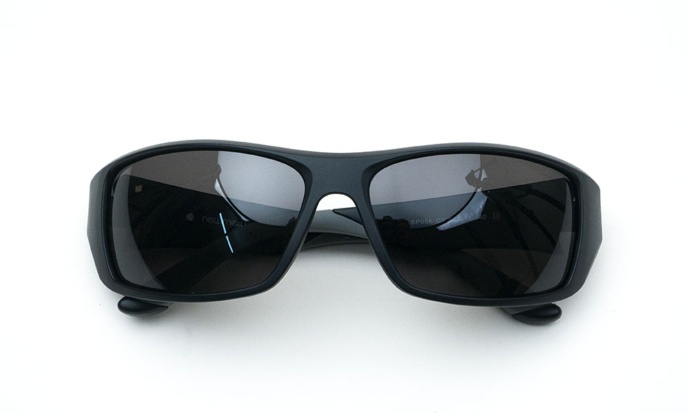 Black Sporty Wraparound Sunglass