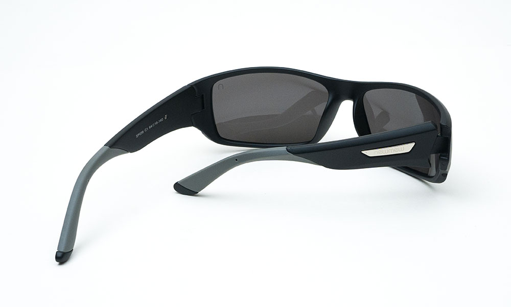 Black Sporty Wraparound Sunglass