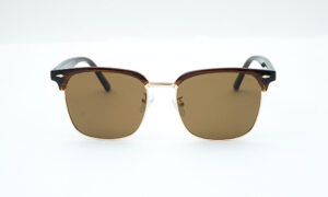 Brown Polarized Clubmaster Sunglass