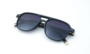Black Polarized Double Bar Sunglass