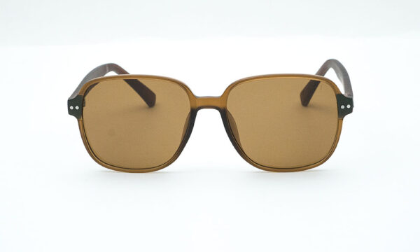Brown Non Polarized wide square sunglasses for oblong faces