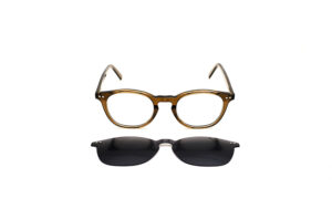 Olive Square Clip-On Eyeglass