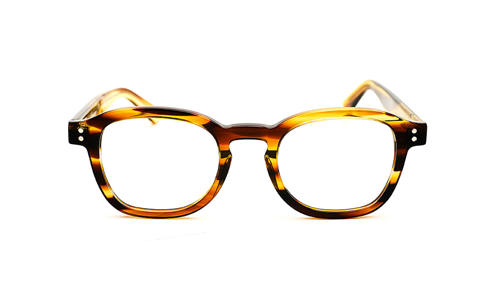 Square Brown Yellow Eyeglass