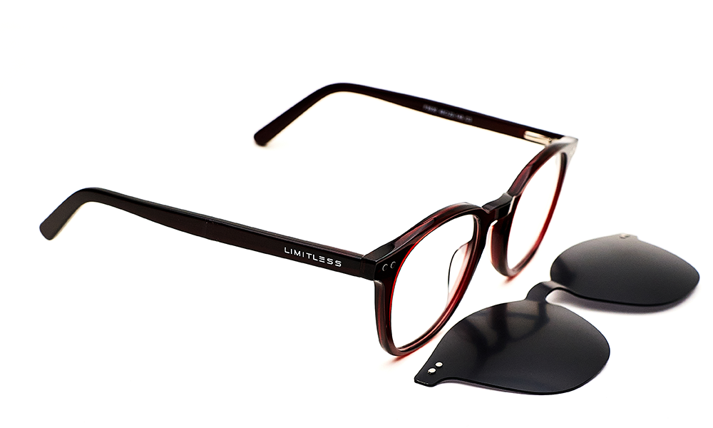 Brown Black Clip-On Eyeglass