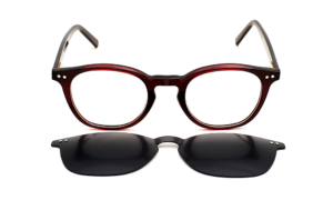 Brown Black Clip-On Eyeglass