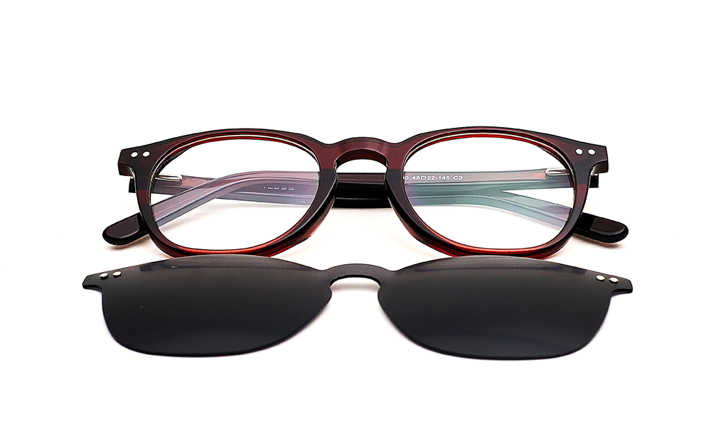 Brown Black Clip-On Eyeglass