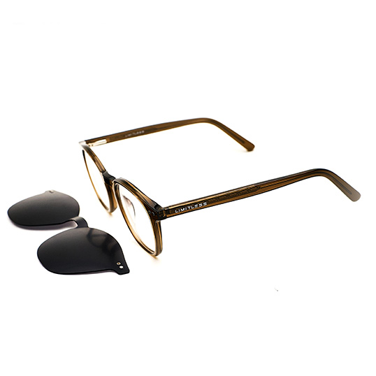 Olive Square Clip-On Eyeglass