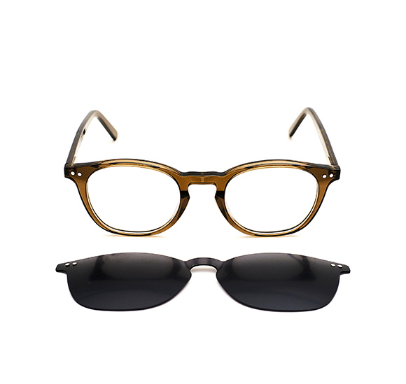 Olive Square Clip-On Eyeglass