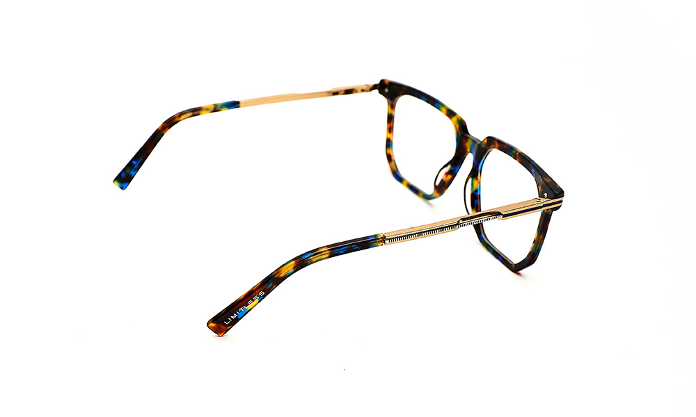 Brown Blue Square Eyeglass