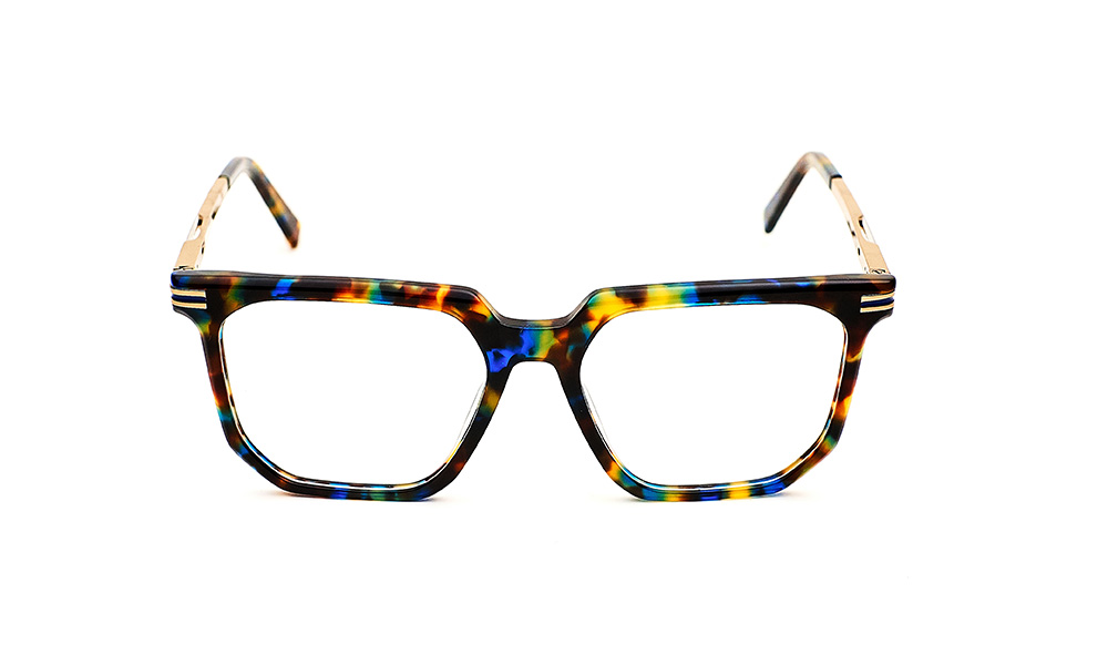 Brown Blue Square Eyeglass