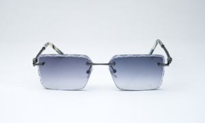 Gunmetal Square Black Sunglass