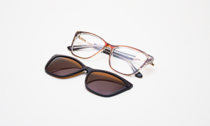 Mocha Printed Clip-On Eyeglass
