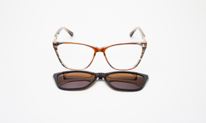 Mocha Printed Clip-On Eyeglass