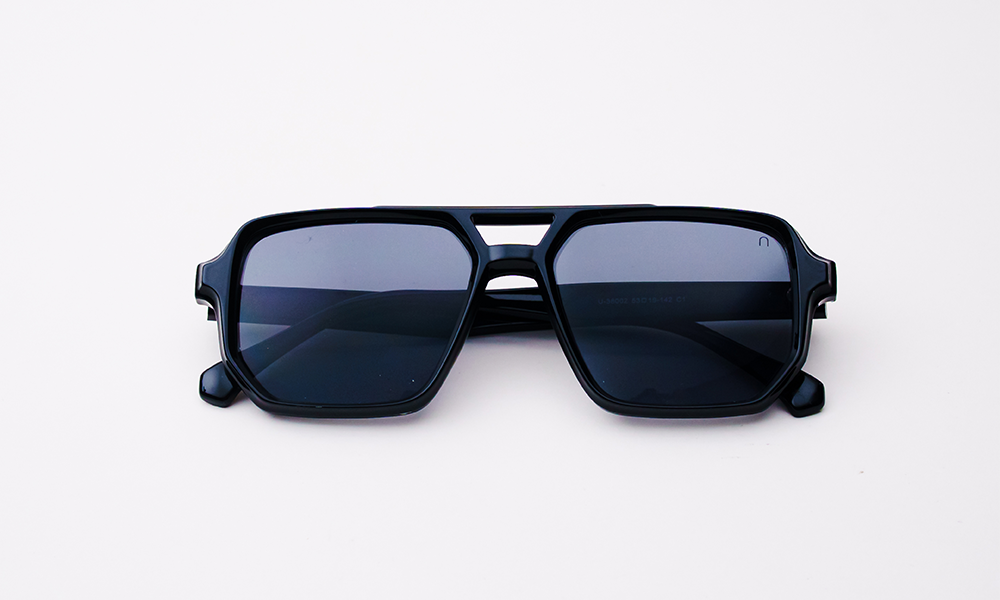 Square Bar Black Sunglass