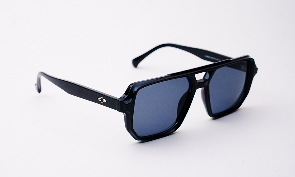 Square Bar Black Sunglass